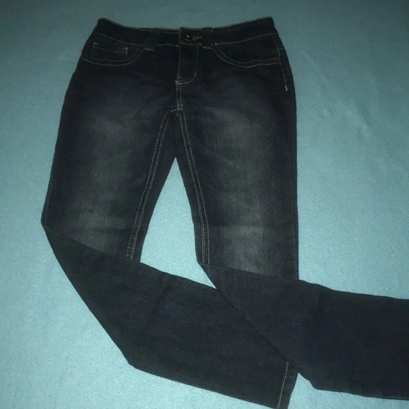 GUESS jeans dark blue light washed vintage skinny stretchy Y2K size 12 - Picture 1 of 8